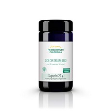 초유 프로틴 분말 캡슐 독일배송 Heidelberger Chlorella 초유 유기농캡슐 100% 유기농 스위스 양 Acerola의 천연 비타민 C 함유 채식주의 자 부드럽게 동결 건조 55캡슐 25g-97151, 단일옵션, 단일옵션