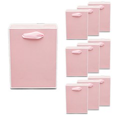 세모쇼핑백 튼튼한 고급 쇼핑백 10매입 선물용 종이가방 10p 무지쇼핑백 두꺼운 종이백 12종, 핑크투톤@10매입@