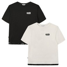 네파키즈 [2001아울렛 중계점] 톰톰 티셔츠 (2Color) 밑단 페이즐리 패턴 디자인 레이어드 스타일 트랜디한 반팔티셔츠