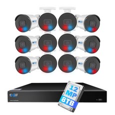 GW Security 32 채널 NVR UltraHD 12MP 4096x3072 얼굴/인간/자동차/번호판 감지 PoE 보안 카메라 시스템 12 x 6K 12MP 풀 컬러 나이트 - 32채널nvr