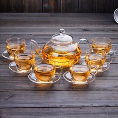 [로하티]간편세척 유리 티포트 500ml 내열 유리주전자, 투명
