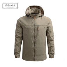 남성용 바람막이 방수 후드 자켓