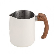 세척하기 스테인리스 스틸 우유 거품 컵 세트 라떼 아트 투수 가정용 에스프레소 600ml 1000ml, White, 1개