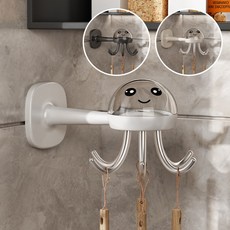 펄리브 문어발 다용도 조리도구 걸이 거치대 주방 무타공 회전