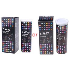 50 Pcs PH 테스트 스트립 7 in 1 수질 테스트 스트립 PH 질산염 아질산염 염소 알칼리성 경도 수족관 물고기, 50개