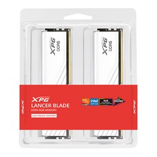 [ 32GB(16Gx2) ] ADATA XPG DDR5-6000 CL30 화이트 LANCER BLADE RGB, 화이트패키지