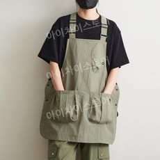 포켓앞치마 여름 조끼형 생활방수 옆트임 카페 공방 작업 플로리스트 미용 패션앞치마, A. 그린 카키