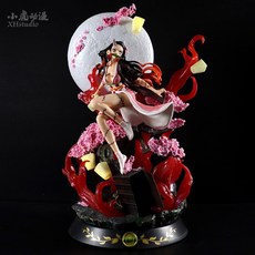 매직큐브 애니메이션 귀멸의칼날 레진피규어 LED 무드등 42cm 대형 무이치로 무한열차, 실물 촬영 + 예네콩 스몰 (높이 약 31cm)개