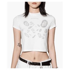  펀치드렁크파티즈 39PARTIES MELTING FRISBEE 베이비 크롭 탑 