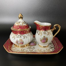 [앤틱] 독일 바바리아 Sugar bowl & Creamer 세트(22K Gold)