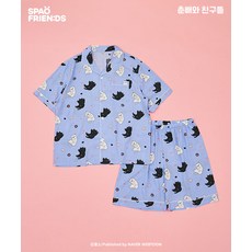 스파오 SPAO [춘배와 친구들] 냐뇨냐뇨 반팔 잠옷(PURPLE)_SPPPE26U05
