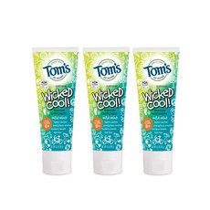 탐스오브메인 천연 불소 위키드 쿨 어린이 치약 마일드 민트 119g 3팩, 4.2 Ounce [Pack of 6], 단일상품