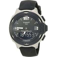 Tissot 티소 남자 T0814209705701 T 레이스 블랙 러버 스트랩 시계 다이얼