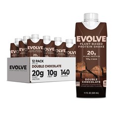 Evolve 식물성 단백질 쉐이크 더블 초콜릿 11 fl oz (12팩), 1개, 기본