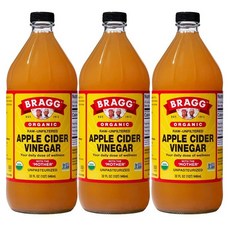 브래그 로우 언필터드 사과 식초 946ml 3통, 3개