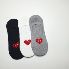 <끼냉이 삭스><당일발송> 여성 하트 심쿵 페이크삭스 데일리 패션덧신 (3컬러)