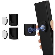 컵이 TV 후크 원격 벽걸이형 접착 제어 보관 있는 마그네틱 흡입 강력한 에어컨, currency, black 2pcs