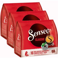 Senseo 커피 포드 클래식 새로운 디자인 강렬하고 풍성한 맛 3 개 팩 x 16, 단일상품