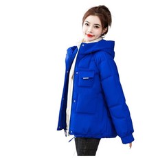 JUSTFEELING 멀티 포켓 후드 숏패딩 학생 등교 코트 여성 겨울 두꺼운 점퍼 빅사이즈 후드 자켓