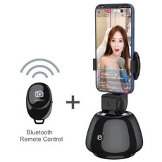 AI 스마트 자동 얼굴 추적 회전 짐벌 스태빌라이저 거치대 셀카 스틱 삼각대 라이브 브이로그 비디오 폰 용, 03 Black with Remote, 한개옵션1