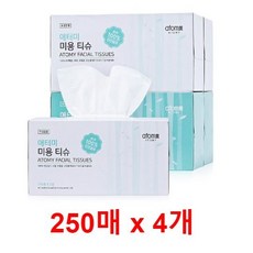 애터미 미용티슈 250매 4개입, 1개, 1000매