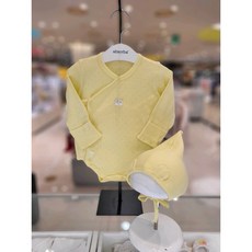 [압소바] 애플 슬림 배냇슈트(모자)(25봄신상) (MA2A10113), 노랑/60(2M)