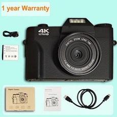 디지털 카메라 48MP 4K 카메라 블로깅 카메라 유튜브 60FPS 자동 초점 16X 줌 비디오 카메라 캠코더 새로운 녹화 카메라, 4.No Wide-angle Lens - with 12