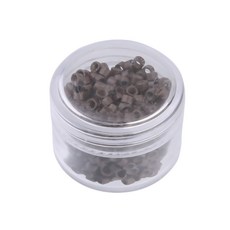 Zeyuan 500 알루미늄 마이크로 반지 링크 구슬 튜브 깃털 머리카락 확장 도구, 3x4.5mm, 실리콘, 갈색