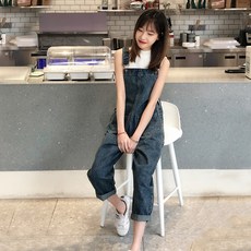 점프수트 데님 멜빵바지 여성 2020봄가을 뉴타입 루즈핏 동안 캐주얼 9부 와이드팬츠 유행
