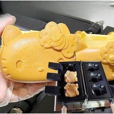 붕어빵 기계 헬로키티모양 가정용 미니 붕어빵기계 계란빵 전기식 간식메이커 간식만들기 8구 4구, 4구 전기형