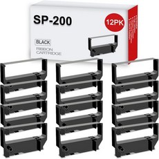 스타마이크론 SP200 SP 200BK 500 2000 512 542 2360 RC200 영수증 POS 프린터 사용 스타 블랙 잉크 리본 교체 12팩