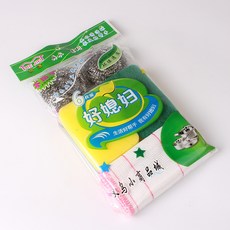 가치를 초과 주방 키친 청결 쓰리 철수세미 스펀지 파일 싱크대 냄비브러시 믹스, 3타입 콤파스