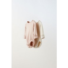 자라 베이비 ZARA BABY 조절 가능한 리브드 바디수트 2개 세트 - 컬러 : 핑크 282050