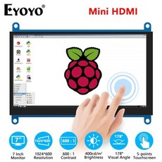 라즈베리 파이 4321 모니터 7 인치 LCD HDMI 디스플레이 1024x600 울트라 HD 정전 용량 터치 스크린 지원 Windows Linux Raspbian, 02 TFT monitor