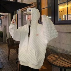 홍언목요 남녀공용 후드집업 데일리 루즈핏 편한 롱 카디건 코트 와플 간절기 긴팔 오버사이즈 맨투맨