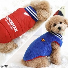 슈퍼맨 양면 진돗개패딩 겨울용 보온 펫 데일리룩, M