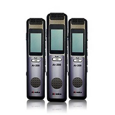 아이언 AT200 장시간녹음기 7일간 소리감지 200시간저장 SD메모리교체형, AT-200(8GB), 회색