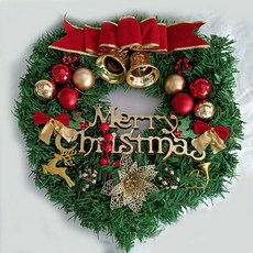 크리스마스 장식 원형 화환 벽트리 장식 소품 웨일러 Christmas wreath, A 스타일, 1개