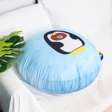 [텐바이텐] 라인프렌즈 펭고 얼굴 원형 대방석, 블루