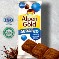 Alpen Gold пористый молочный шоколад, 80 г