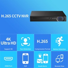 영어 설명서 32CH/16CH/9CH 8MP(4K) CCTV NVR 안전 영상 녹화기 운동 검측 두 HDD H.265 HDMI VGA P2P CCTV NVR 얼굴 검측, 없다, 16시간