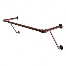 맞춤제작 수도관 파이프 고정식 벽부착 벽행거 고급 옷걸이바 옷가게 의류매장 현관 예쁜 엔틱 바헹거, 01. 블랙