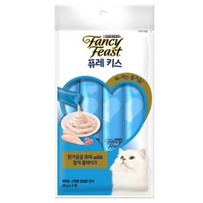 팬시피스트 퓨레키스 4개 1세트 10g x 4P 고양이간식, 닭가슴살퓨레 참치플레이크