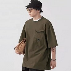 여름 남자 우븐 반팔티 냉감 라운드 반팔 티셔츠 남성 데일리룩 루즈핏 라운드티 3색