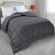 Utopia Bedding 사계절용 다운 얼터너티브 퀼트 퀸 이불 코너 탭이 있는 이불 인서트 세탁기 사용 가능 침대 이불 (화이트), Grey, Twin (Pack of 1)