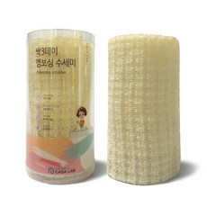 까사랩 싹3데이 엠보싱 수세미 1롤10매입 4가지 컬러 옵션, 연노랑