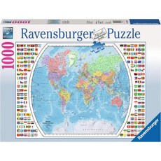 Ravensburger Political World Map 1000 Piece 성인용 직쏘 퍼즐 – 모든 피스가 독특하고 소프트클릭 기술은 완벽하게 잘 맞는다는 것을 의미하며 - map1000