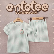 앙떼떼 NC경산점 [체크 3부세트] MINT GREEN 여름잠옷 반팔잠옷 남녀공용