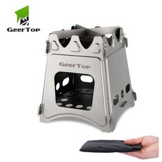 GeerTop 휴대용 캠핑 목재 스토브 접이식 티타늄 관광 스토브 장작 화재 메이플 코클 하이킹 텐트 히터 야, 01 CHINA