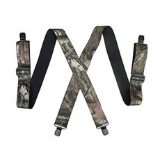 남성 위장 X- 백 멜빵 2 &#39;&#39;와이드 중괄호 & 4 검은 금속 클립 Mens